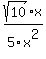 sqrt%2810%29%2Ax%2F5x%5E2