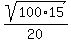 sqrt%28100%2A15%29%2F20