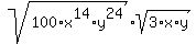 sqrt%28100%2Ax%5E14%2Ay%5E24%29%2A+sqrt%283%2Ax%2Ay%29