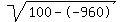 sqrt%28100--960%29