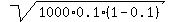 sqrt%281000%2A0.1%2A%281-0.1%29%29