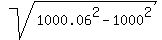 sqrt%281000.06%5E2+-+1000%5E2%29