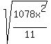 sqrt%281078x%5E2%2F11%29