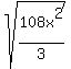sqrt%28108x%5E2%2F3%29