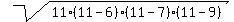 sqrt%2811%2A%2811-6%29%2A%2811-7%29%2A%2811-9%29%29