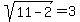 sqrt%2811-2%29+=+3