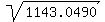 sqrt%281143.0490%29