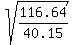 sqrt%28116.64%2F40.15%29