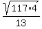 sqrt%28117%2A4%29%2F13