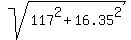 sqrt%28117%5E2%2B16.35%5E2%29
