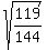sqrt%28119%2F144%29