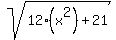 sqrt%2812%28x%5E2%29%2B21%29