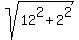 sqrt%2812%5E2%2B2%5E2%29