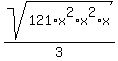 sqrt%28121%2Ax%5E2%2Ax%5E2%2Ax%29%2F3