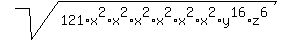 sqrt%28121%2Ax%5E2%2Ax%5E2%2Ax%5E2%2Ax%5E2%2Ax%5E2%2Ax%5E2%2Ay%5E16%2Az%5E6%29