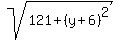 sqrt%28121%2B%28y%2B6%29%5E2%29