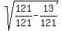 sqrt%28121%2F121-13%2F121%29