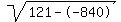 sqrt%28121--840%29