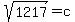 sqrt%281217%29+=+c