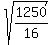 sqrt%281250%2F16%29