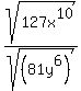 sqrt%28127x%5E10%29%2Fsqrt%28%2881y%5E6%29%29