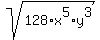 sqrt%28128%2Ax%5E5%2Ay%5E3%29