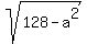 sqrt%28128-a%5E2%29