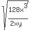sqrt%28128x%5E3%2F%282xy%29%29