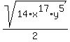 sqrt%2814%2Ax%5E17%2Ay%5E5%29%2F2