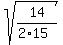 sqrt%2814%2F%282%2A15%29%29