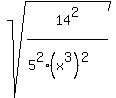 sqrt%2814%5E2%2F%285%5E2+%2A+%28x%5E3%29%5E2%29%29