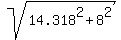 sqrt%2814.318%5E2+%2B+8%5E2%29