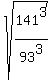 sqrt%28141%5E3%2F93%5E3%29