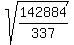 sqrt%28142884%2F337%29