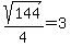 sqrt%28144%29%2F4=3