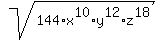 sqrt%28144%2Ax%5E10%2Ay%5E12%2Az%5E18%29