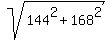 sqrt%28144%5E2+%2B+168%5E2%29