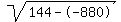 sqrt%28144--880%29