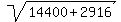sqrt%2814400%2B2916%29