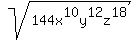 sqrt%28144x%5E10y%5E12z%5E18%29