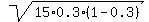 sqrt%2815%2A0.3%2A%281-0.3%29%29