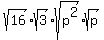 sqrt%2816%29%2Asqrt%283%29%2Asqrt%28p%5E2%29%2Asqrt%28p%29