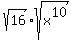 sqrt%2816%29%2Asqrt%28x%5E10%29