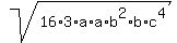 sqrt%2816%2A3%2Aa%2Aa%2Ab%5E2%2Ab%2Ac%5E4%29