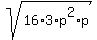 sqrt%2816%2A3%2Ap%5E2%2Ap%29