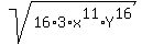 sqrt%2816%2A3%2Ax%5E11%2AY%5E16%29