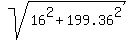 sqrt%2816%5E2+%2B+199.36%5E2%29