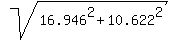 sqrt%2816.946%5E2+%2B+10.622%5E2%29