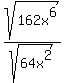 sqrt%28162x%5E6%29%2Fsqrt%2864x%5E2%29