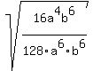 sqrt%2816a%5E4b%5E6%2F128a%5E6b%5E6%29